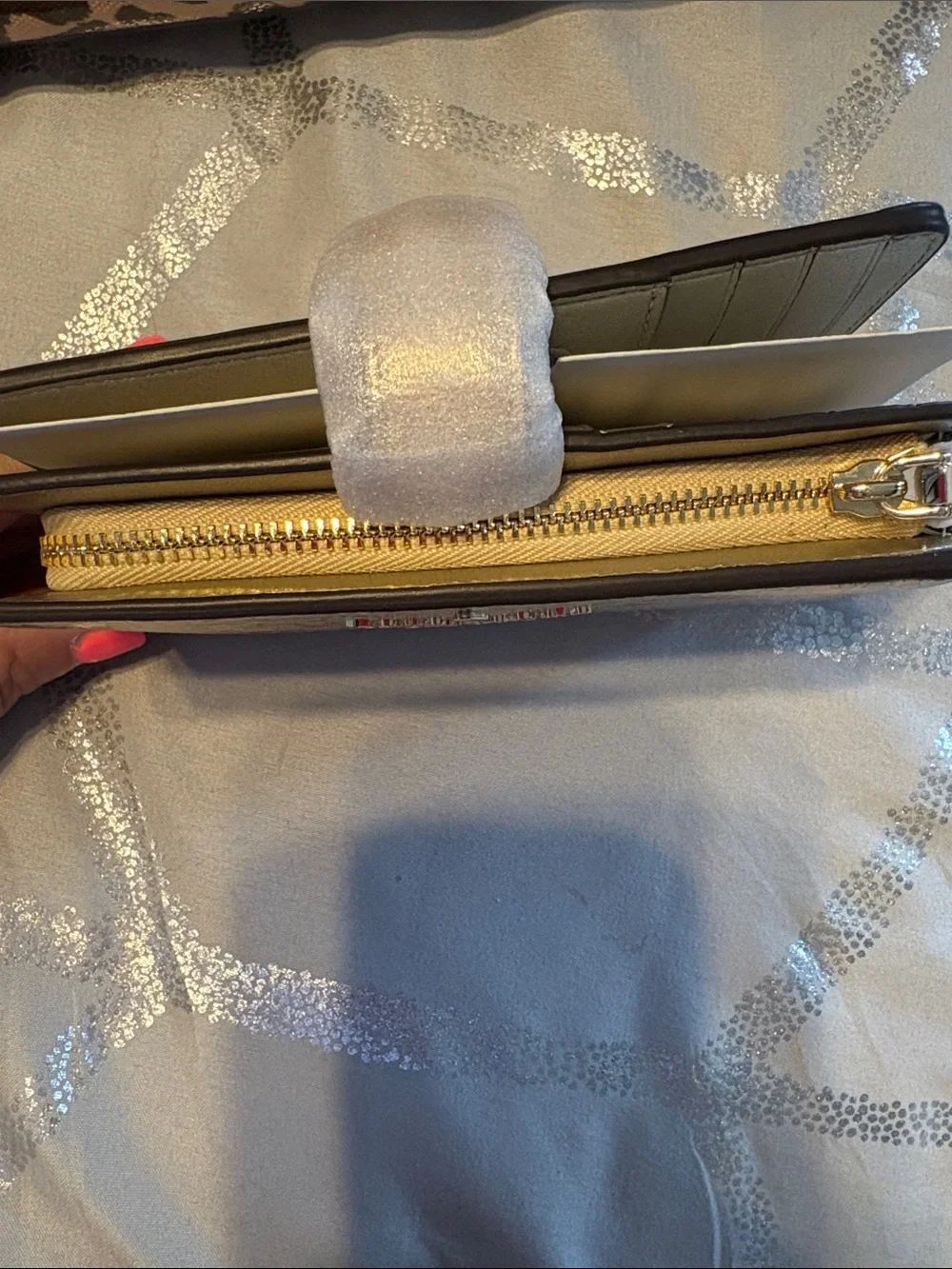 kate spade Metallic Gold Leather Snap Wallet